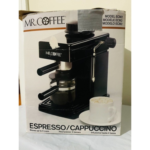 Mr. Coffee Espresso Cappuccino Maker Black Model ECM2 Makes 4 Cups Tested - Picture 6 of 6